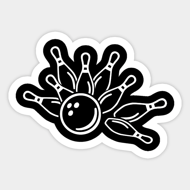 Bowling strike Sticker by Designzz